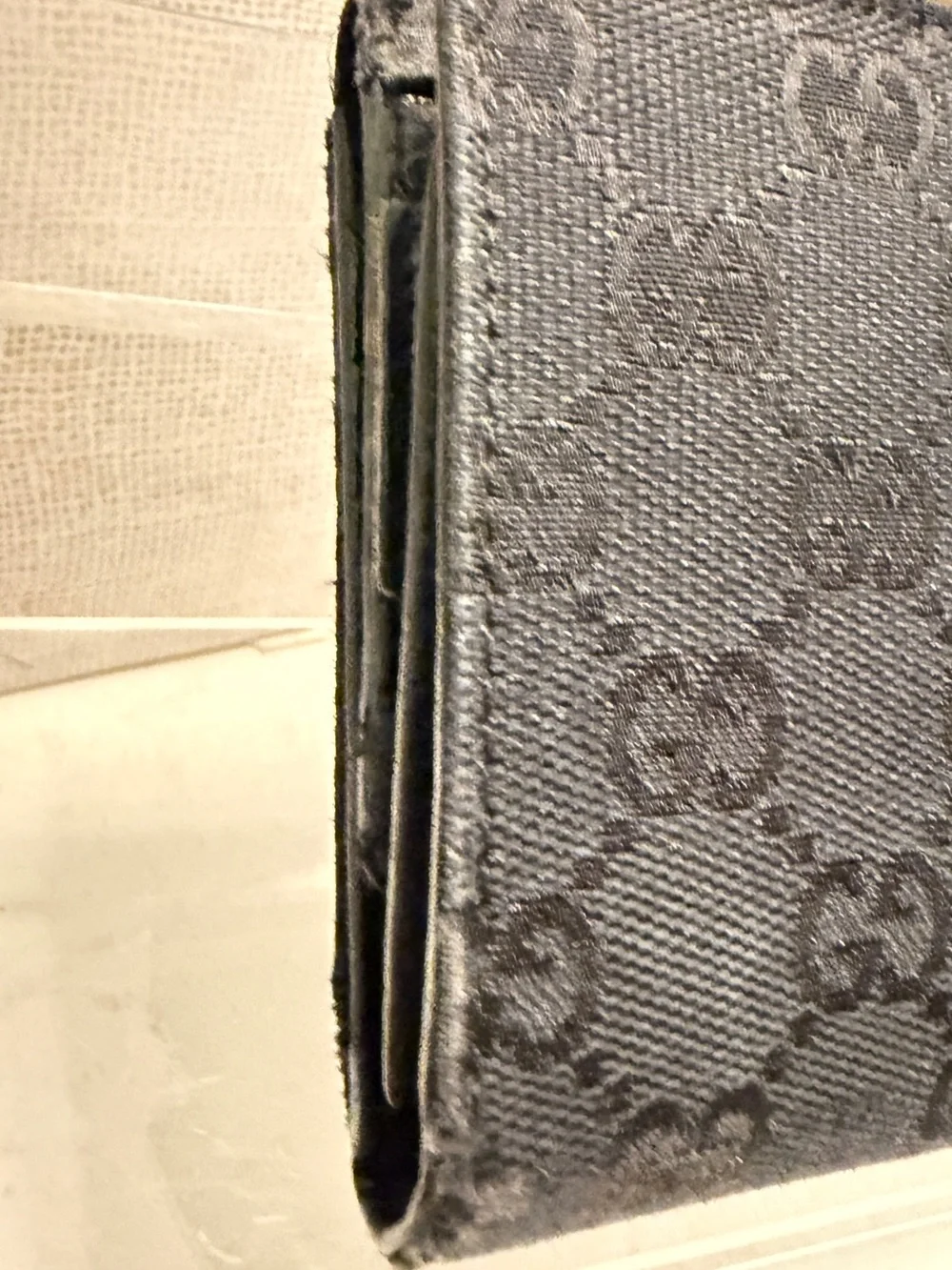 Gucci Black Canvas & Leather Project Wallet